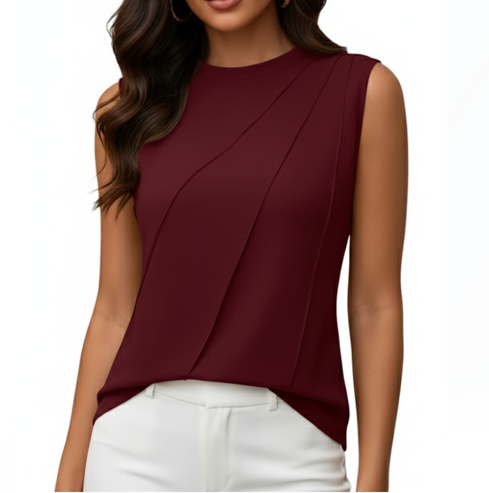 Women’s Sleeveless Round Neck Top SHIRT-BL118