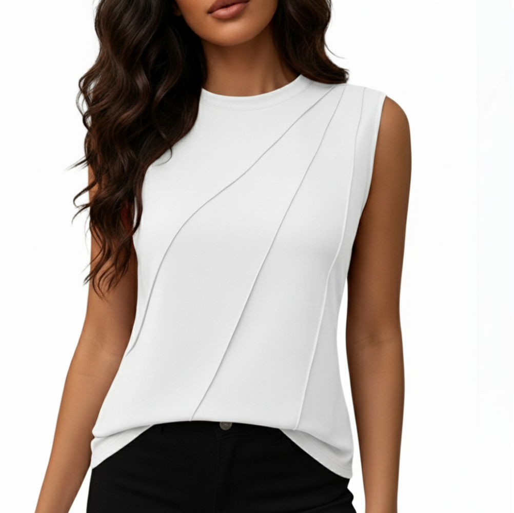 Women’s Sleeveless Round Neck Top SHIRT-BL118