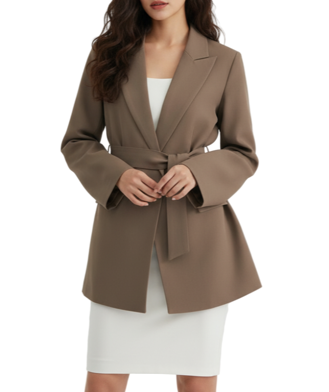 Women’s Trendy & Timeless Belt Lapel V-neck Cardigans JACKET-JKT-09