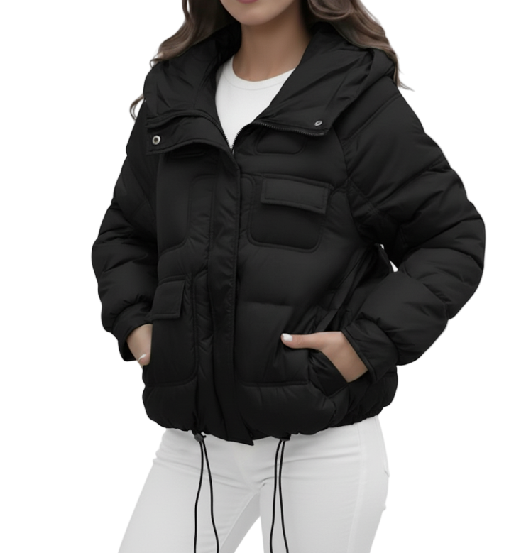 Women’s Trendy & Timeless Hooded Padded Windproof Pocket Quilted JACKET-JKT-15