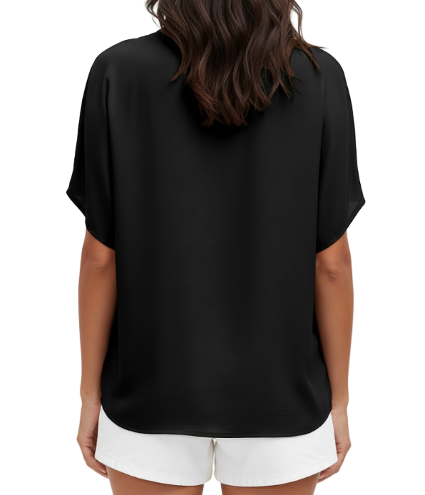 Chiffon Tops for Women-Solid Color V-neck – BL04