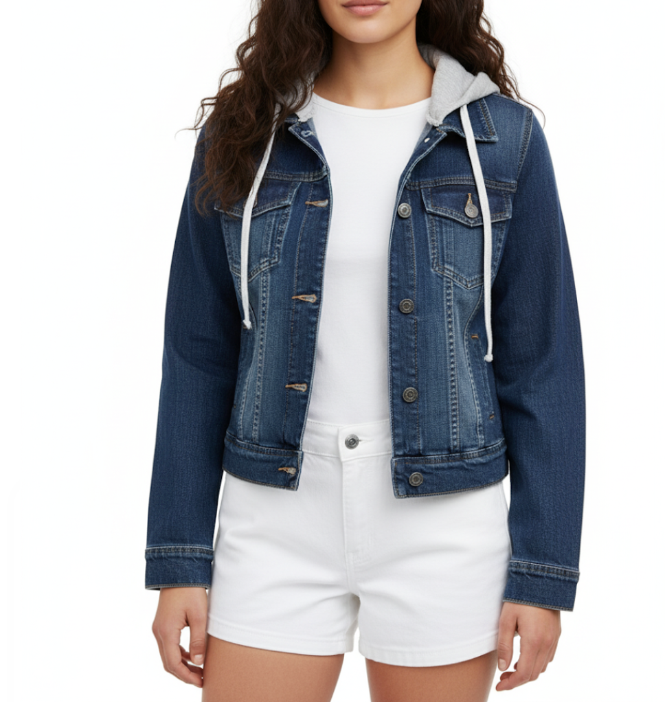 Women’s Trendy & Timeless Long Sleeve Hooded Denim JACKET - JKT-38