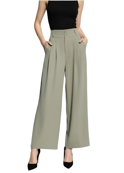 Women’s Wide Leg Straight Long Trousers PANTS-DP-03