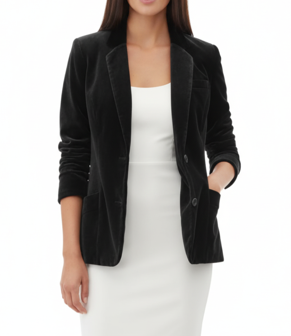 Women’s Trendy & Timeless Long Sleeve Velvet BLAZER-BLZ-03