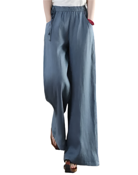 Women’s Trendy Summer Cotton Linen Loose Fit Trousers Pants JEANS-JP-17