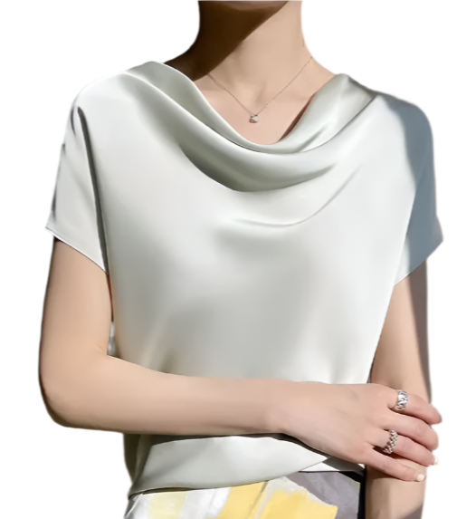 Trendy & Timeless Silk Short Sleeve Blouse Top for Women – BL11