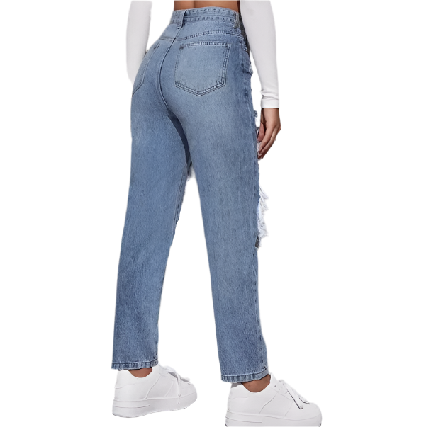 Women’s Ripped Distressed High Waist JEANS-JP-12