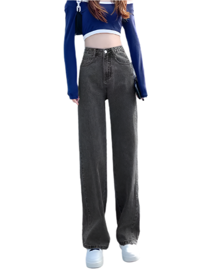 Women’s High Waist Trousers Straight Leg Denim JEANS-JP-14
