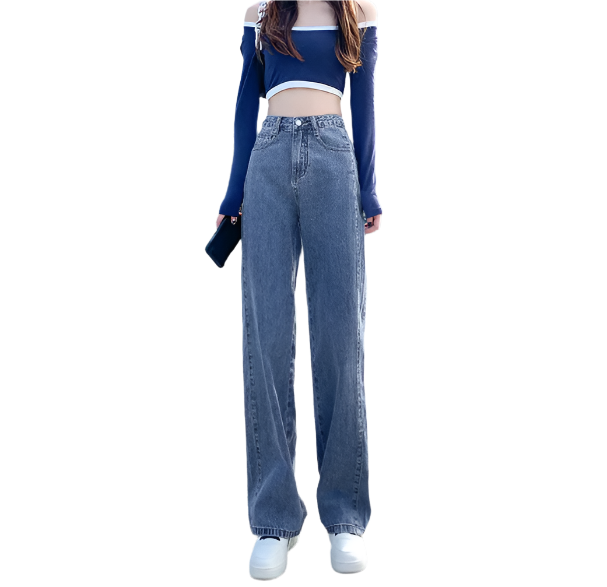 Women’s High Waist Trousers Straight Leg Denim JEANS-JP-14
