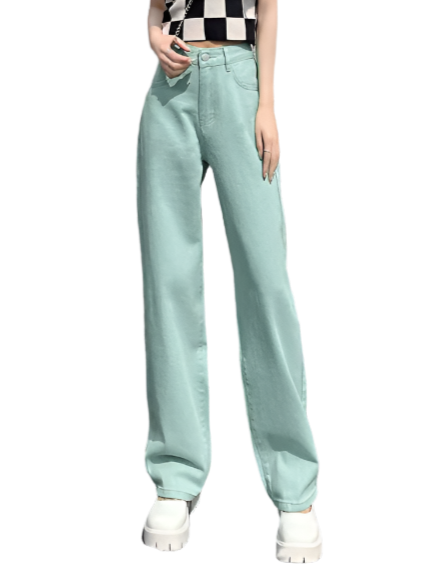 Women’s High Waist Trousers Straight Leg Denim JEANS-JP-14