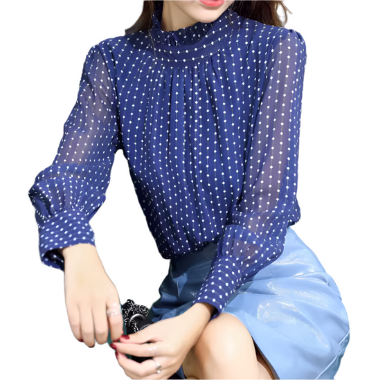 Trendy & Timeless High Neck with Long Sleeve Blouse for Women – BL68