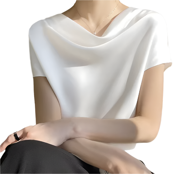 Trendy & Timeless Silk Short Sleeve Blouse Top for Women – BL11