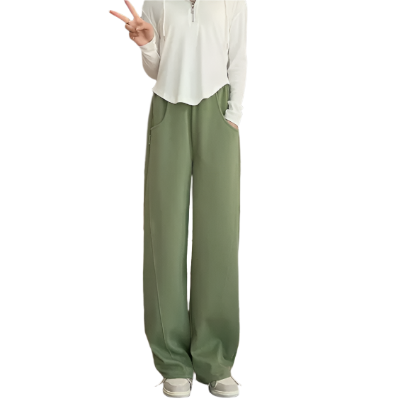 Women’s High Waist Straight Leg Loose Fit Cotton Trouser Sweatpants CARGO -06