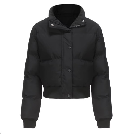 Women’s Trendy Quilted Long Sleeve Stand Collar Zipper Button Closure JACKET - JKT-01
