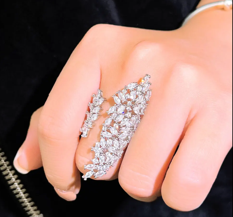 Elegant Cubin Zirconia Chic Cocktail Adjustable RING RG-15