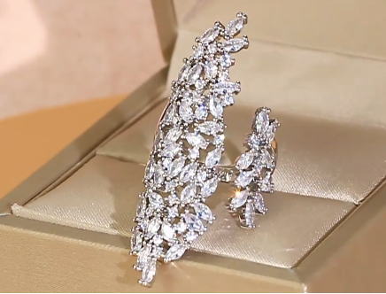 Elegant Cubin Zirconia Chic Cocktail Adjustable RING RG-15