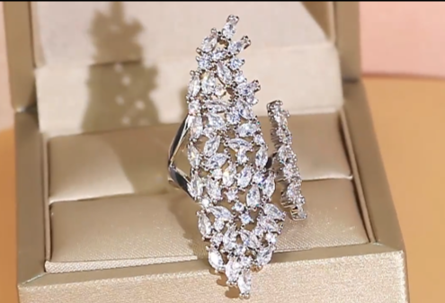 Elegant Cubin Zirconia Chic Cocktail Adjustable RING RG-15