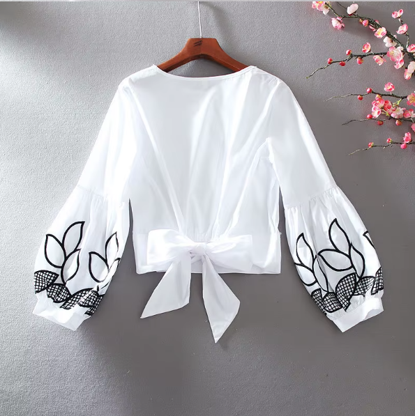 Trendy & Elegant O-neck Printed Lantern Sleeve Tops for Women - SM-9 - TOP -34