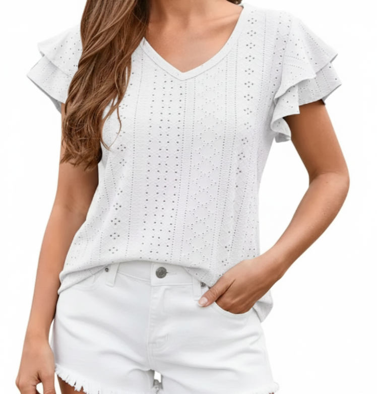 WOMEN’S Trendy V-neck Top SHIRT-BL124