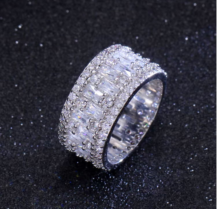 Luxury Full Cubic Zirconia Paved White Gold Color RING - RG-05