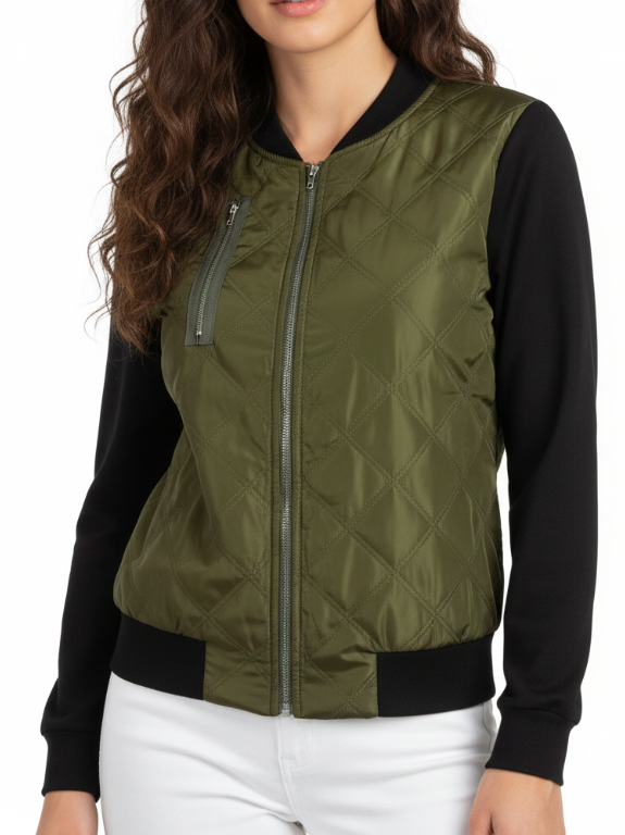 Trendy & Timeless Dimond Quilted Bomber Jacket for Women - SM8-JKT-75
