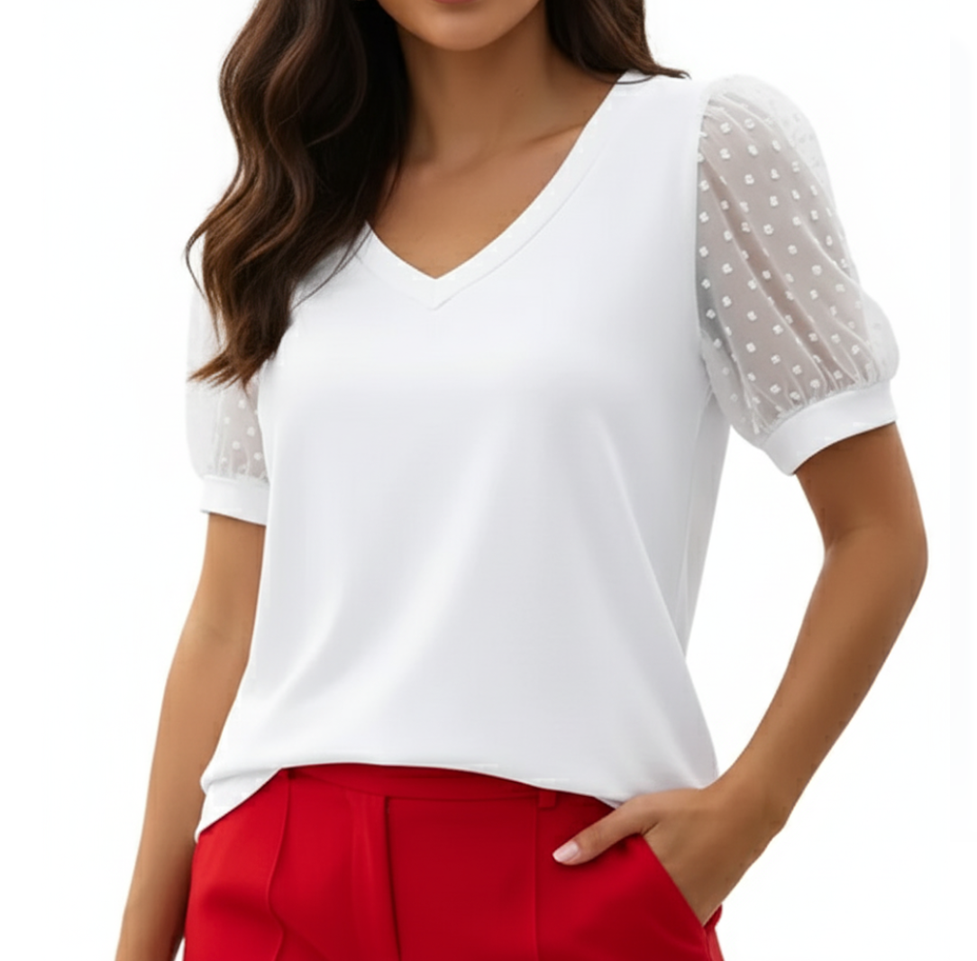 Trendy & Elegant Transparent Short Sleeve T Shirts - SM8-TOP-33