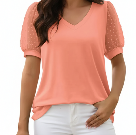 Trendy & Elegant Transparent Short Sleeve T Shirts - SM8-TOP-33