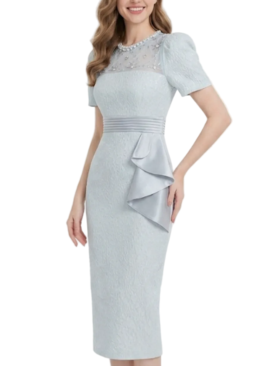 Timeless & Elegant Short Sleeves Pencil Versatile Dresses - B4-DRESS-B376