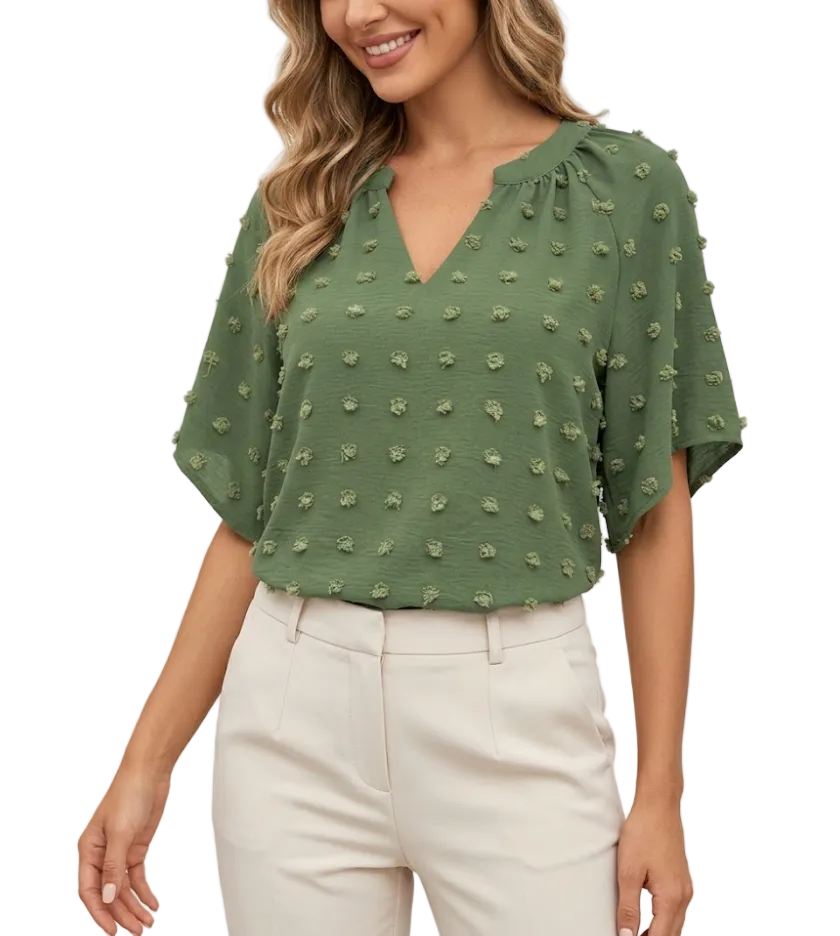 Timeless & Elegant Short Sleeve Pullover Blouses for Women -SM8-TOP- 57