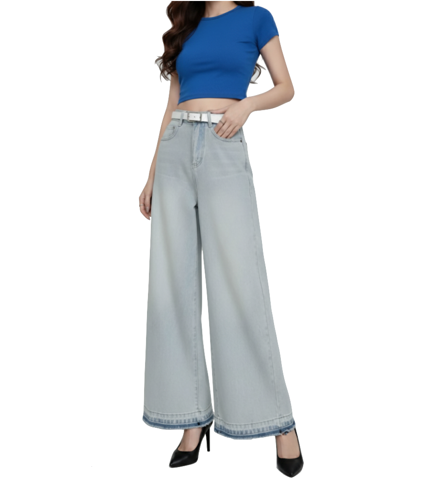 Trendy High Waist Vintage Wide Leg Women's Jeans -B6-JP-607