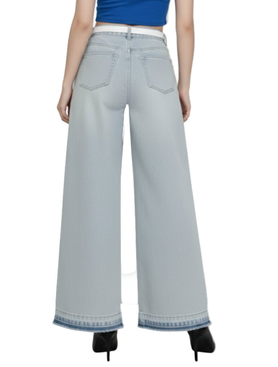 Trendy High Waist Vintage Wide Leg Women's Jeans -B6-JP-607