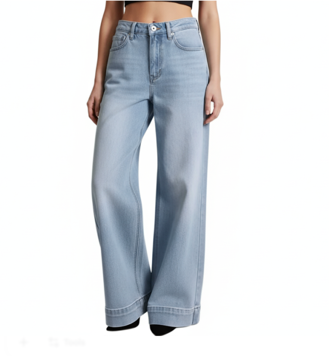 Trendy & Timeless High Waist Straight Wide Leg Versatile Women's Jeans - B6-JP-628