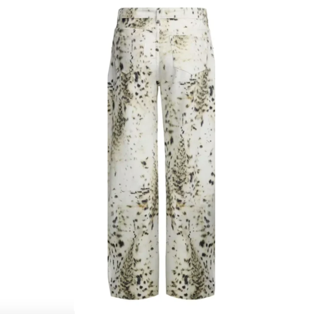 Trendy & Elegant Washed Leopard Print Women's White Jeans - B6-JP-634