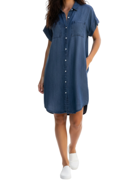 Trendy Summer Short Sleeve Denim DRESS-B51