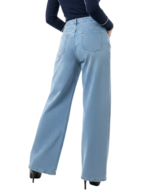 Trendy & Elegant Embroidered High Waist Leg Jeans for Women - B6-JP-675