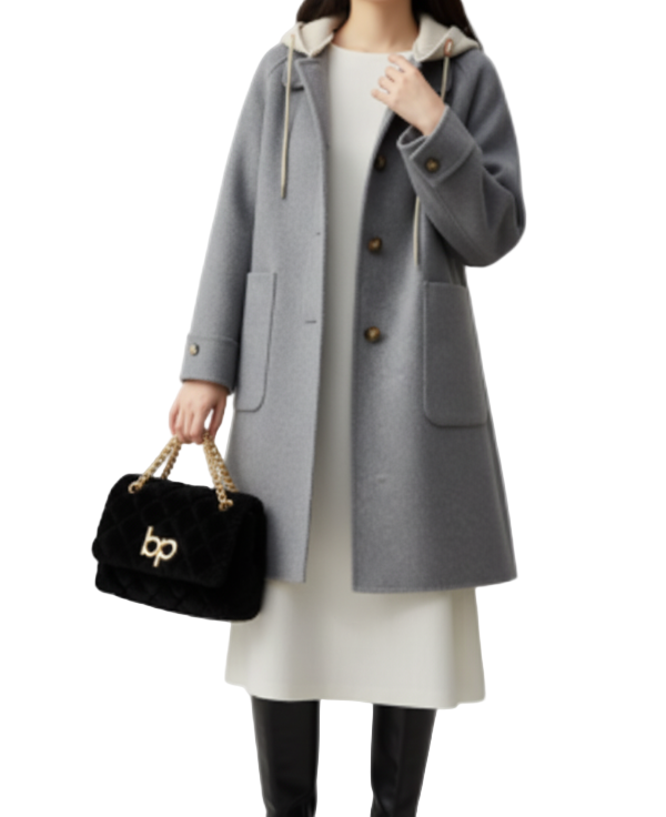 Trendy & Elegant Hooded Woolen Women's Coat - B6-JKT-605
