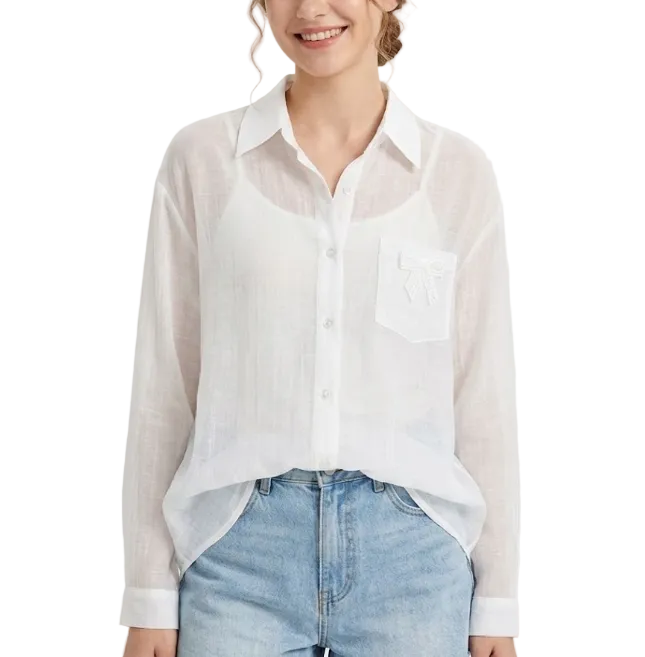 Trendy & Elegant Long Sleeve Back Slit Blouses for Women - B6-TOP-B39