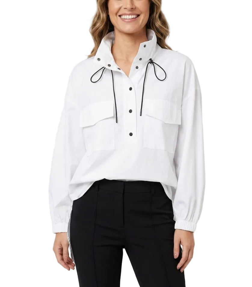 Trendy & Elegant Long Sleeve Drawstring Collar Shirts for Women -B6-TOP-B743