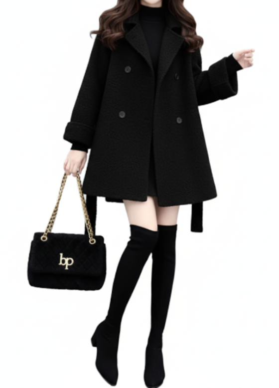 Trendy & Timeless Women's Stylist A-line Woolen Lapel neck-line JACKET-JKT-33
