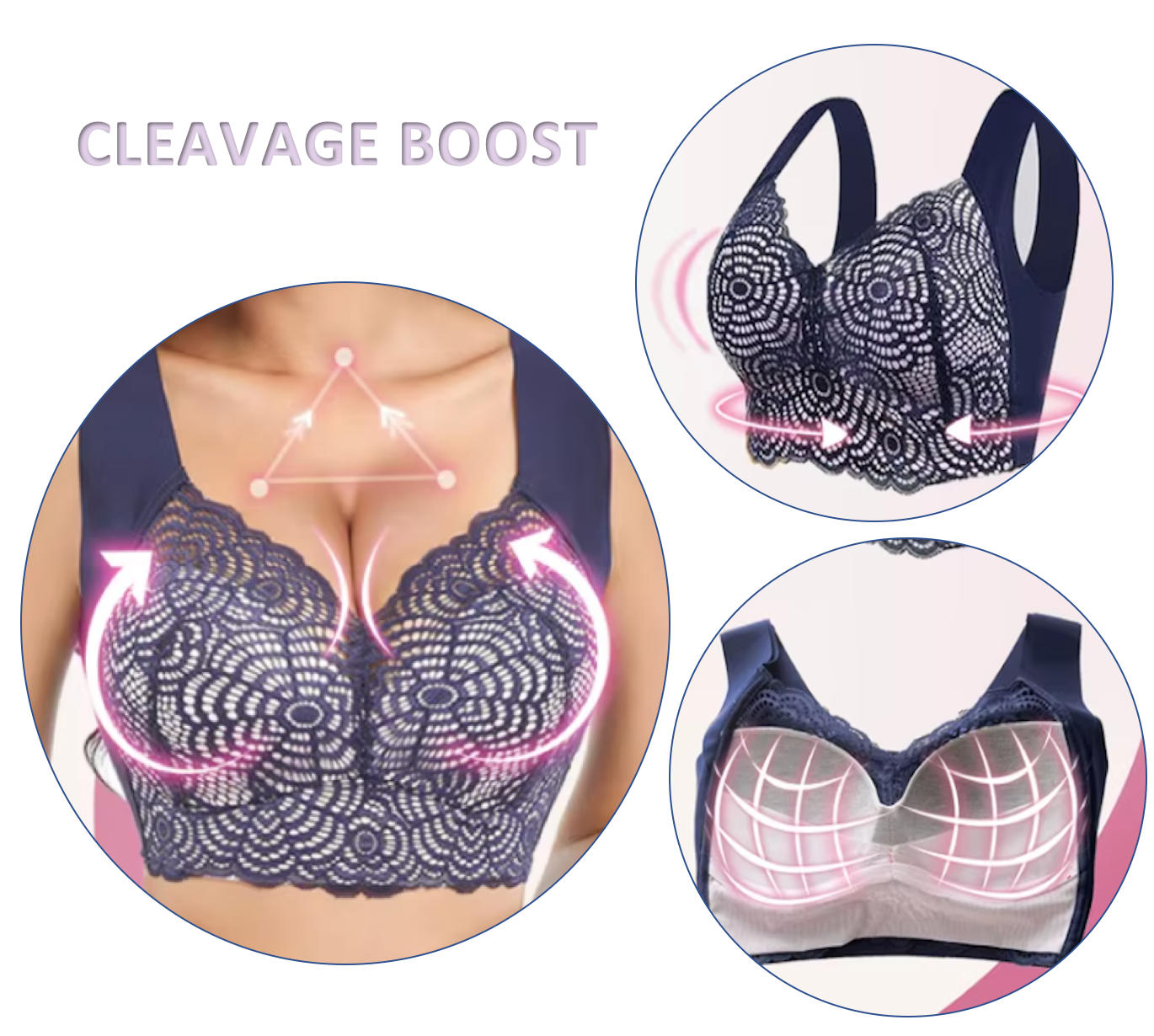 PACK of 2 - Comfortable High Quality Seamless Traceless One-piece Laser Cut Wireless Ultra-Thin Gather & Push-Up Bra - B2-UG-BRA-059