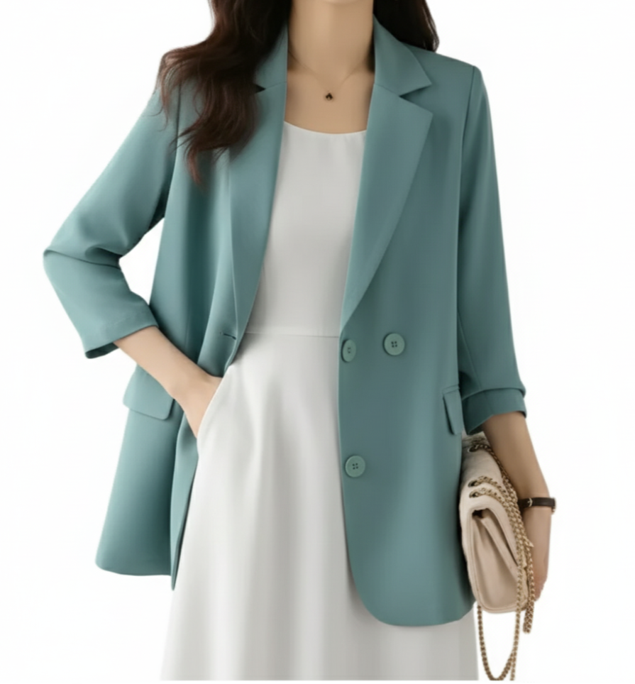Women’s Trendy Lapel V-neck Long Sleeve BLAZER-BLZ-04