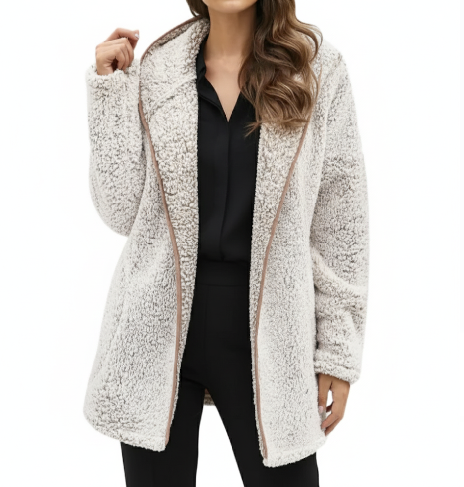 Women's Trendy Plush Casual Lapel Neck Hooded JACKET-JKT-09