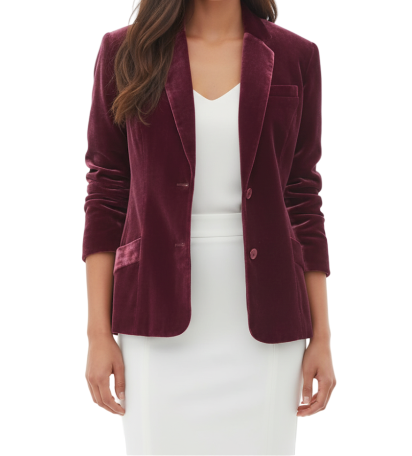 Women’s Trendy & Timeless Long Sleeve Velvet BLAZER-BLZ-03