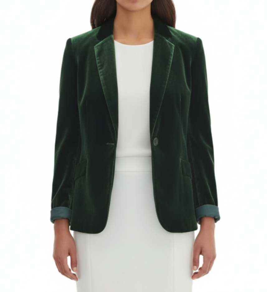 Women’s Trendy & Timeless Long Sleeve Velvet BLAZER-BLZ-03