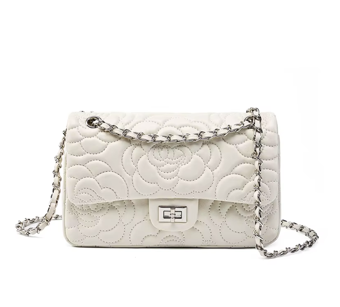 Trendy & Elegant Quilted Genuine Leather Designer Luxury Chain Flap Handbags Shoulder Bag - B10-BAG-52