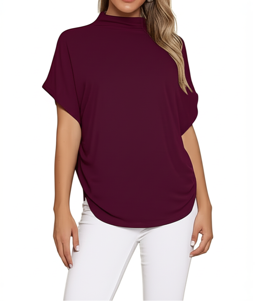 Women's Trendy Comfy Loose Fit Cotton Top T-Shirt B2-BL-1013-A