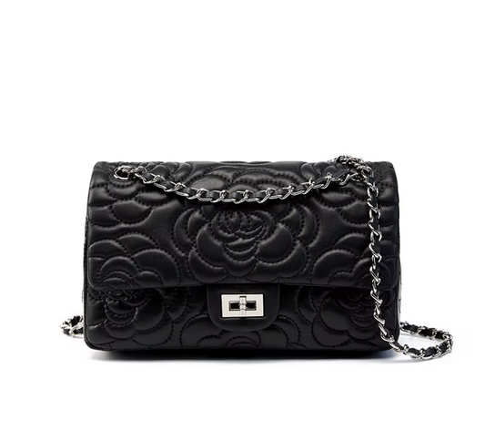 Trendy & Elegant Quilted Genuine Leather Designer Luxury Chain Flap Handbags Shoulder Bag - B10-BAG-52