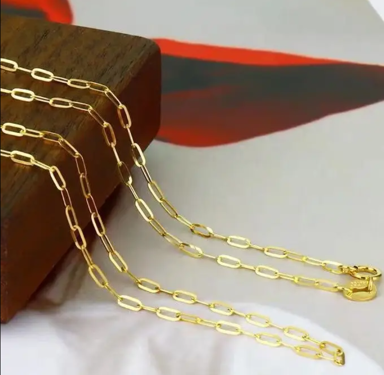 Trendy 18K Yellow Gold Chain Unisex Necklace Au750 - B1-GNC-04