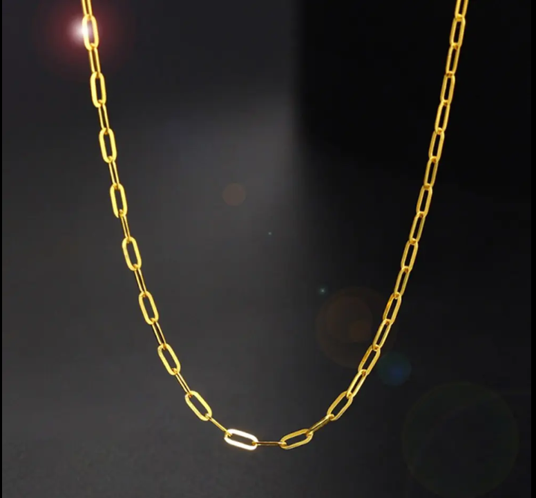 Trendy 18K Yellow Gold Chain Unisex Necklace Au750 - B1-GNC-04