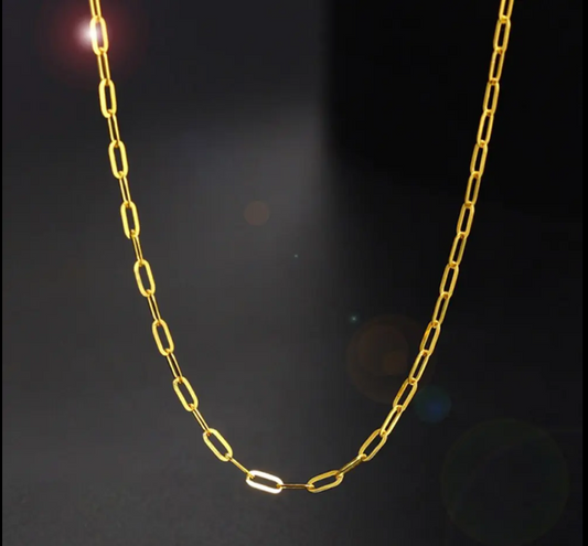 Trendy 18K Yellow Gold Chain Unisex Necklace Au750 - B1-GNC-04